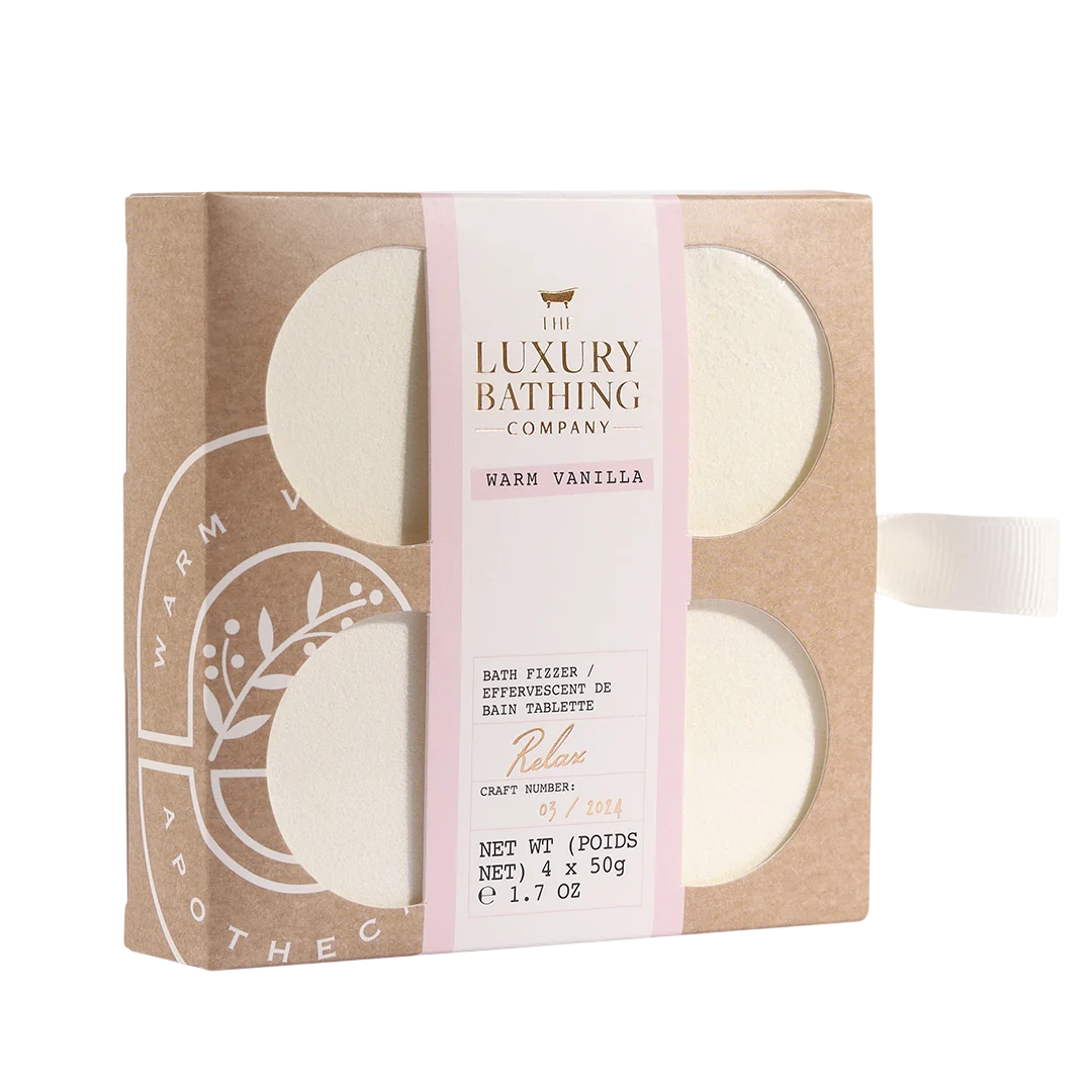 Setzen, The Luxury Bathing Company, Warm Vanilla, Badebombe, 4 stk, 50 g