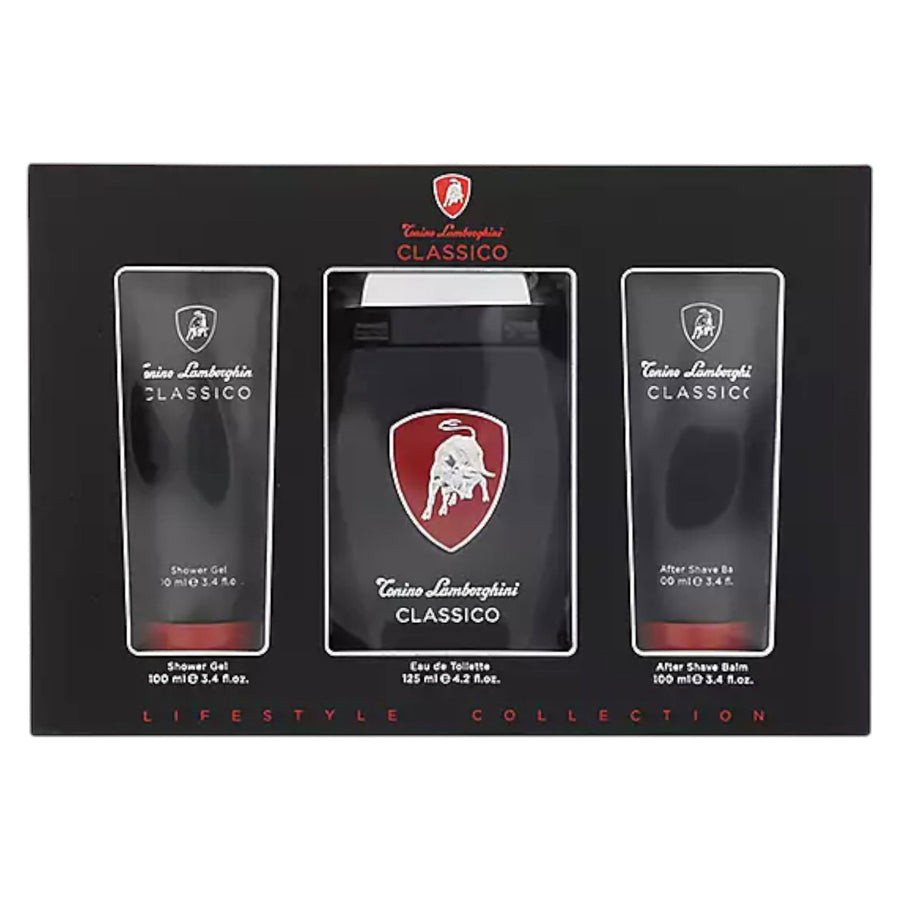 Tonino Lamborghini Classico Geschenkset für Herren mit Eau de Toilette, Duschgel und After-Shave-Balsam