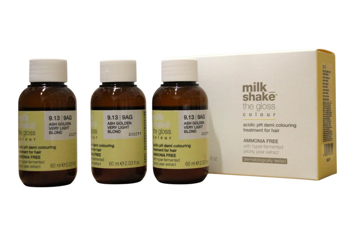 Milk Shake Set Trio, Milk Shake, The Gloss, Demi-permanente Haarfarbe, 9.139AG , 3 stk, 60 ml Regular
