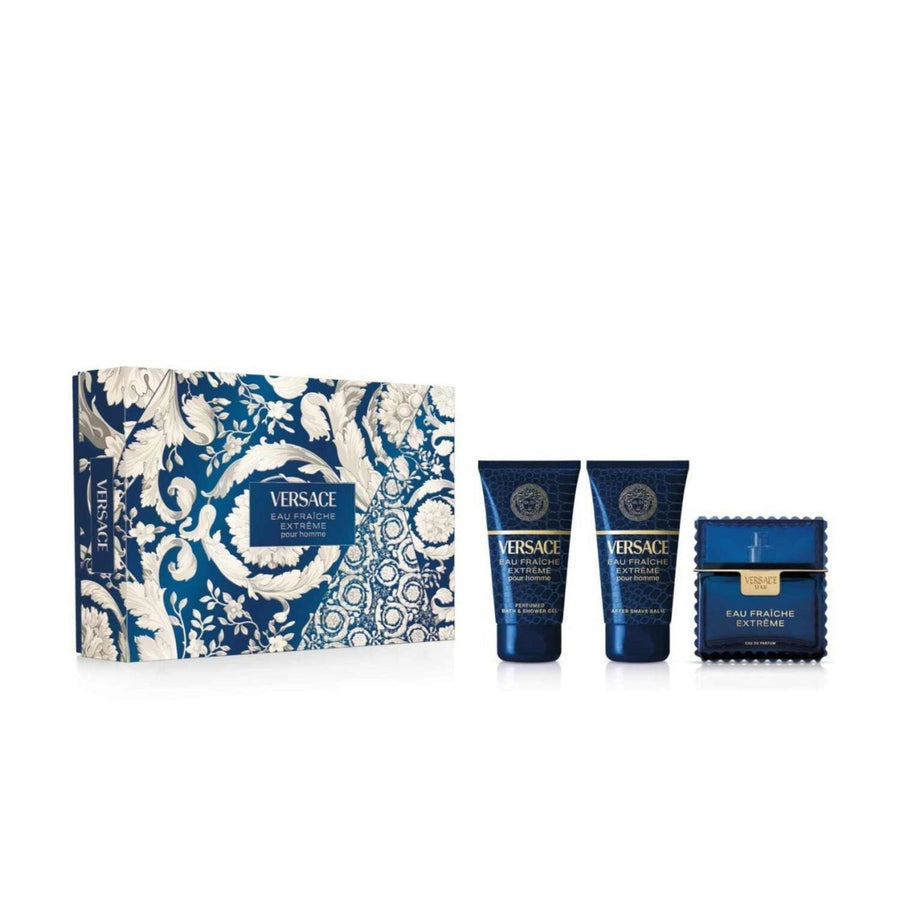 Versace Eau Fraîche Extreme Geschenkset für Herren mit Eau de Parfum, Shower Gel und After-Shave-Balsam