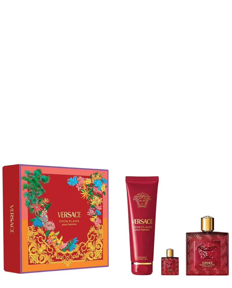 Versace Parfümset Set Versace: Eros Flame, Eau De Parfum, For Men, 100 ml + Eros Flame, Shower Gel, 150 ml + Eros Flame, Eau 