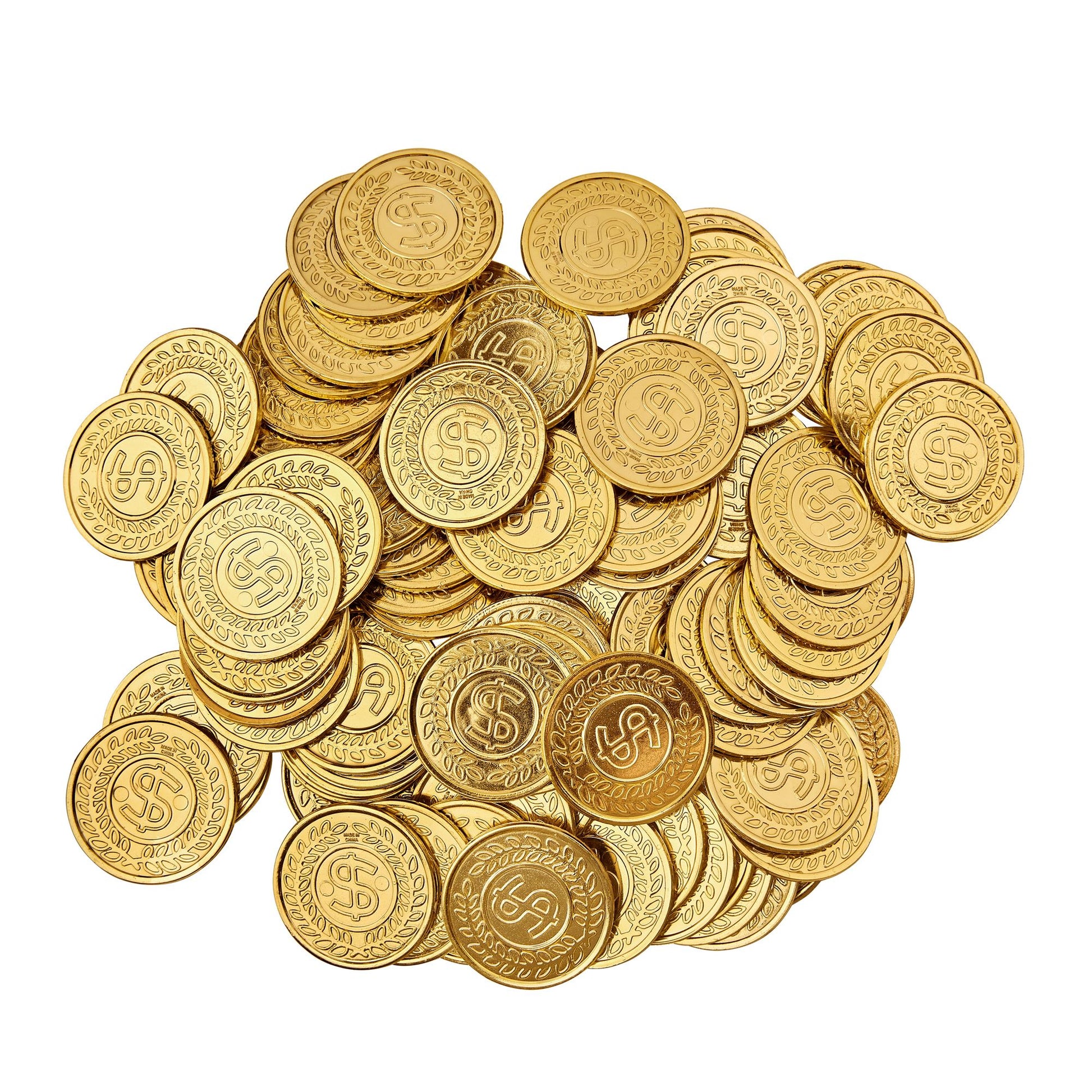 Set von "100 GOLDENE $ MÜNZEN" – Vorderansicht