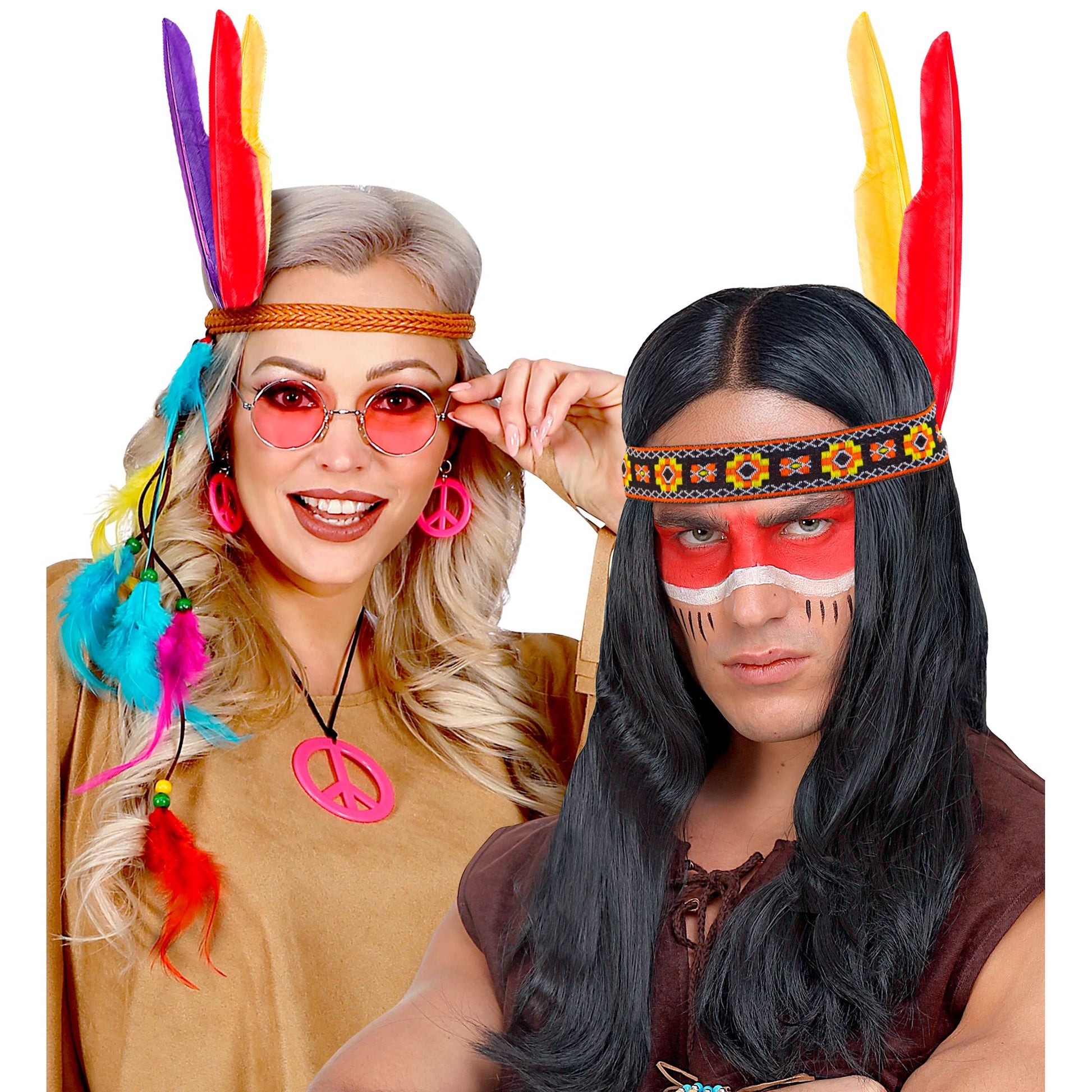"Set von 12 INDIANERFEDERN" 35 cm - in 6 Farben sort – Ansicht 3
