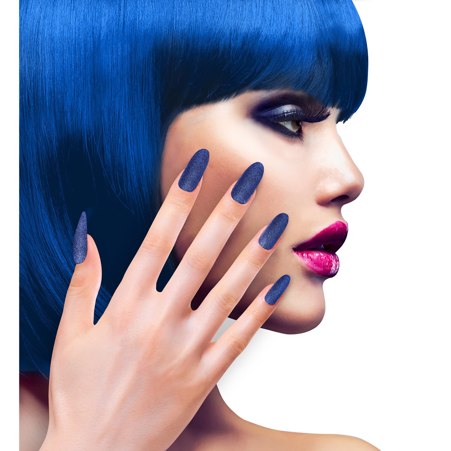 "Set von 12 SELBSTKLEBENDEN FINGERNÄGELN - BLAU" – Ansicht 3