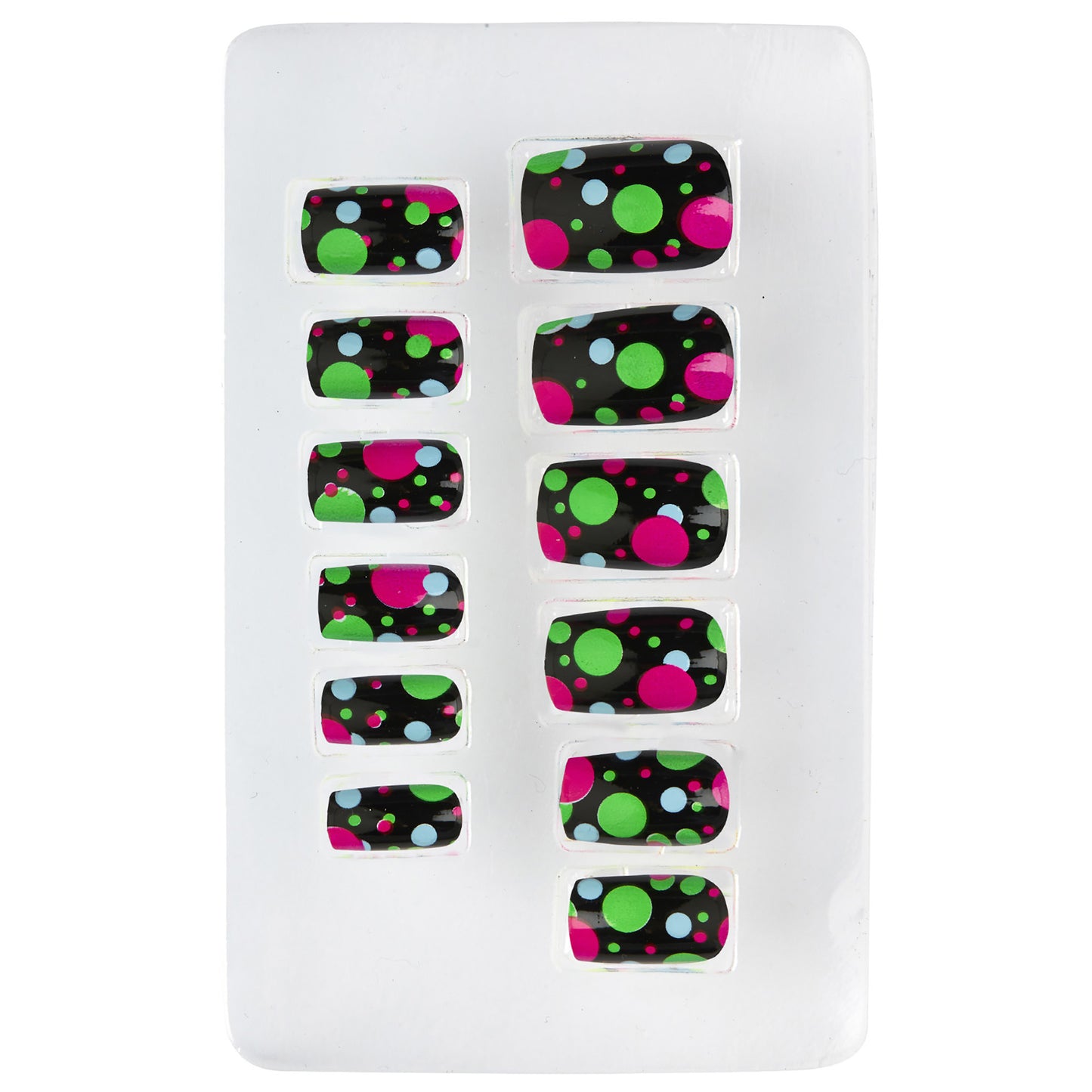 "Set von 12 SELBSTKLEBENDEN FINGERNÄGELN - NEON DOTS" – Detailansicht