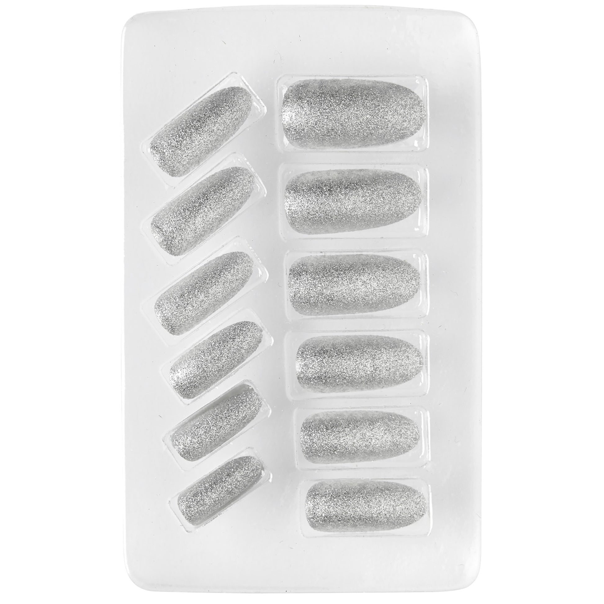 "Set von 12 SELBSTKLEBENDEN FINGERNÄGELN - SILBER" – Detailansicht