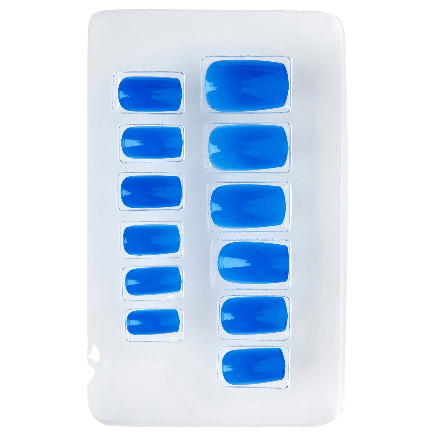 "Set von 12 SELBSTKLEBENDEN NEON AIRBRUSH FINGERNÄGELN - NEON BLAU" – Detailansicht
