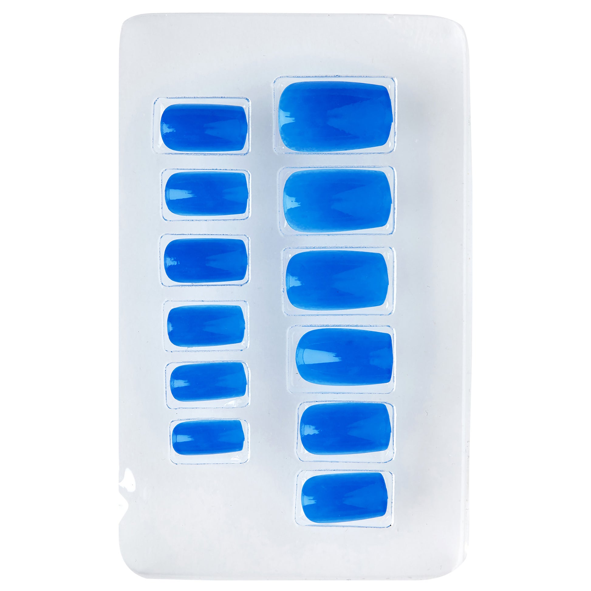 "Set von 12 SELBSTKLEBENDEN NEON AIRBRUSH FINGERNÄGELN - NEON BLAU" – Detailansicht