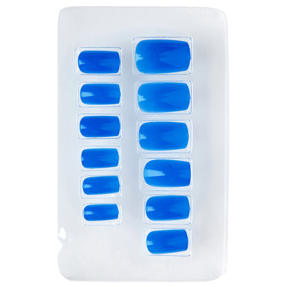 "Set von 12 SELBSTKLEBENDEN NEON AIRBRUSH FINGERNÄGELN - NEON BLAU" – Detailansicht