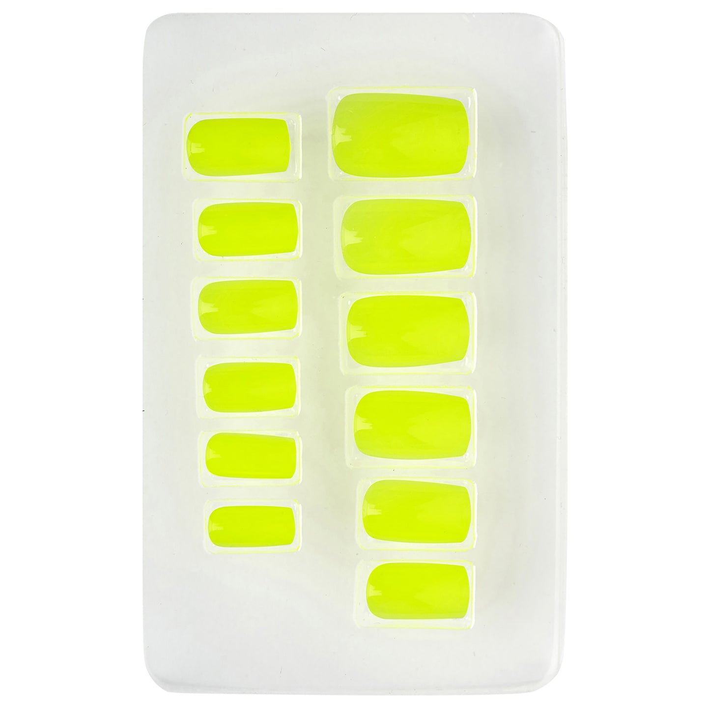 "Set von 12 SELBSTKLEBENDEN NEON AIRBRUSH FINGERNÄGELN - NEON GELB" – Detailansicht