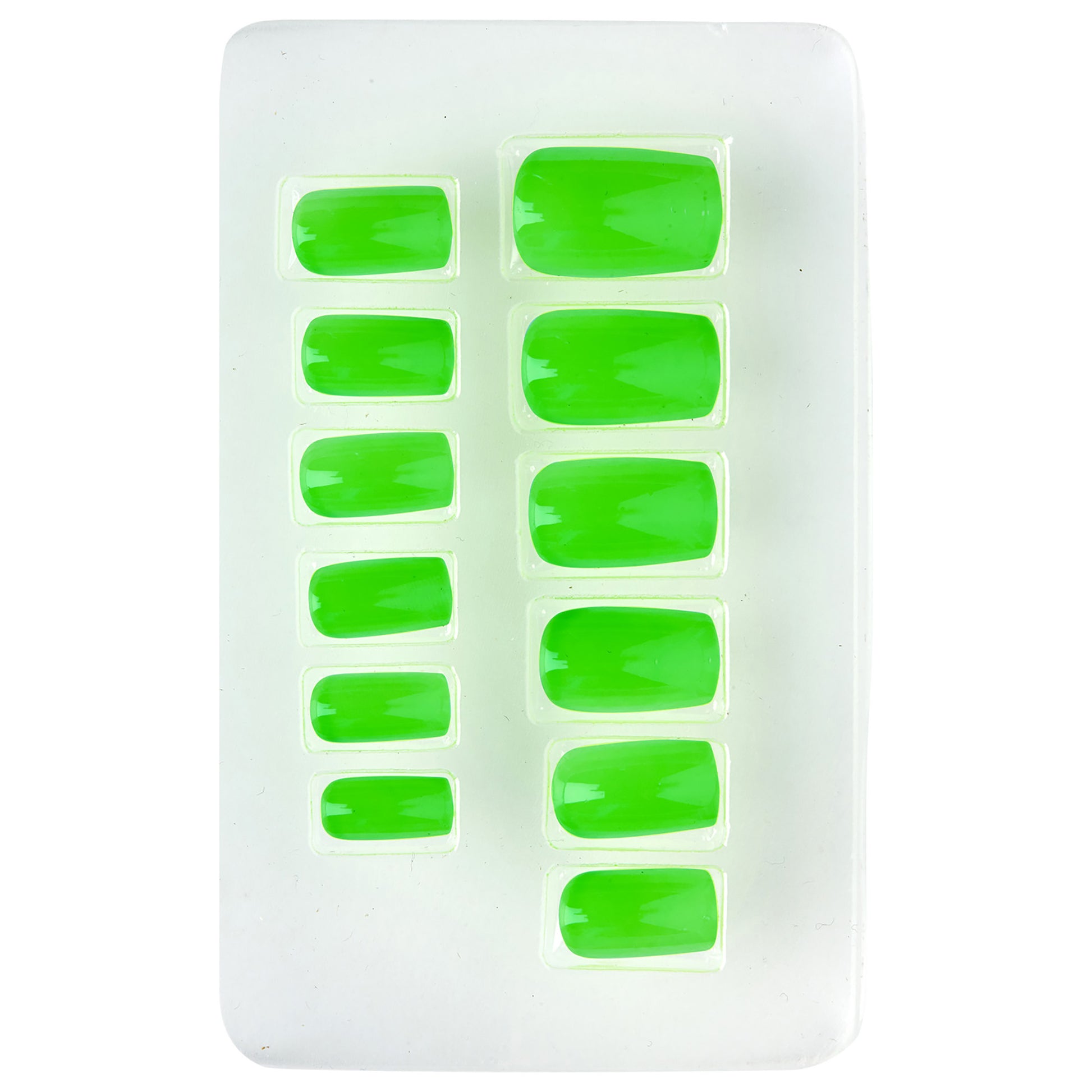 "Set von 12 SELBSTKLEBENDEN NEON AIRBRUSH FINGERNÄGELN - NEON GRÜN" – Detailansicht
