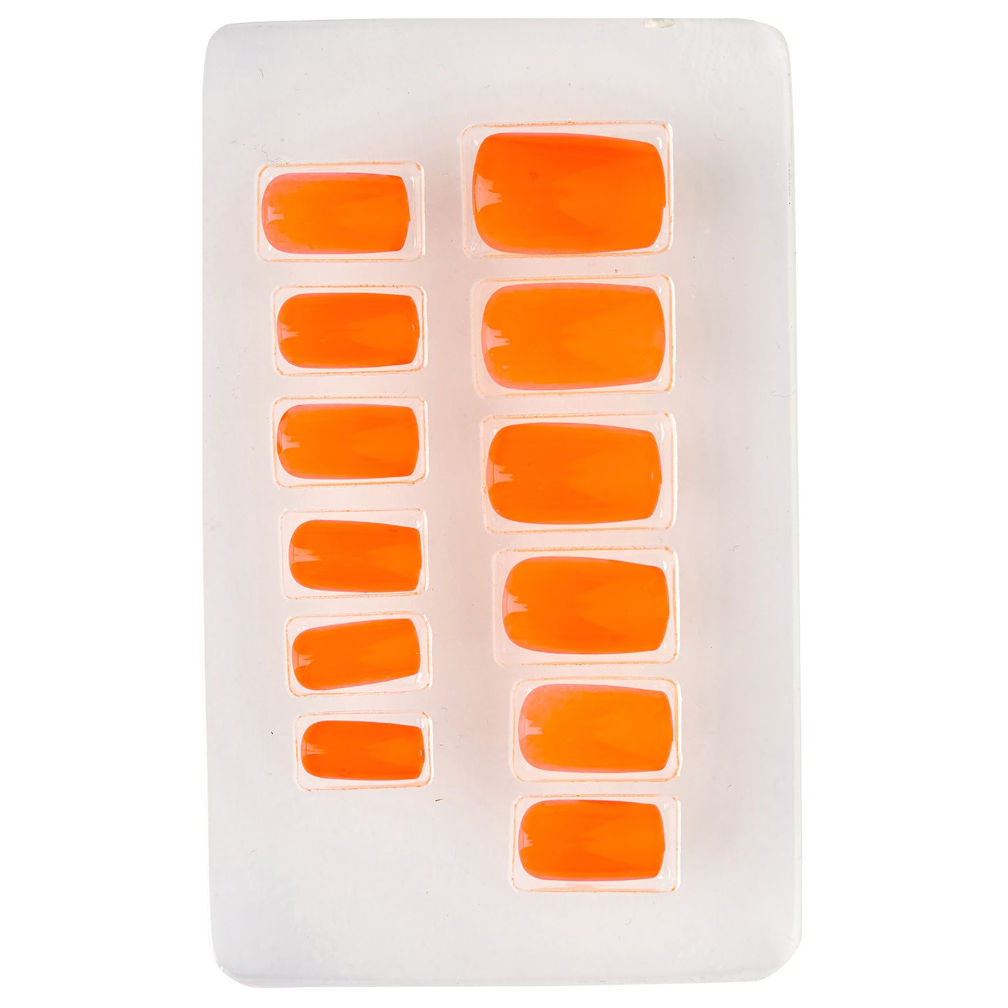 "Set von 12 SELBSTKLEBENDEN NEON AIRBRUSH FINGERNÄGELN- NEON ORANGE" – Detailansicht