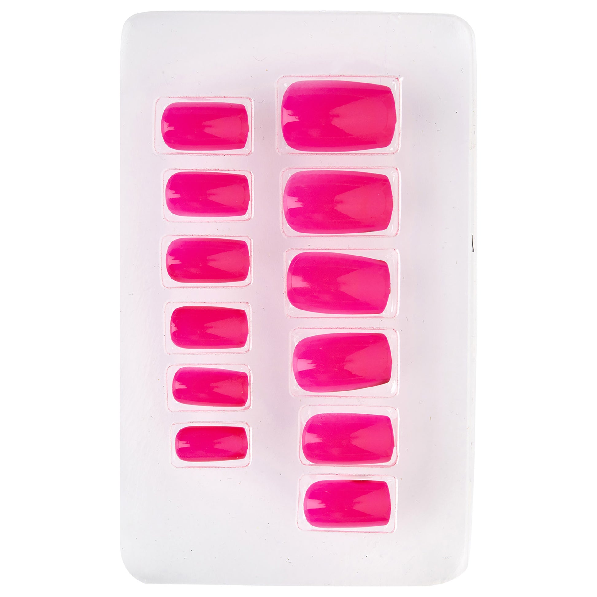 "Set von 12 SELBSTKLEBENDEN NEON AIRBRUSH FINGERNÄGELN - NEON PINK" – Detailansicht