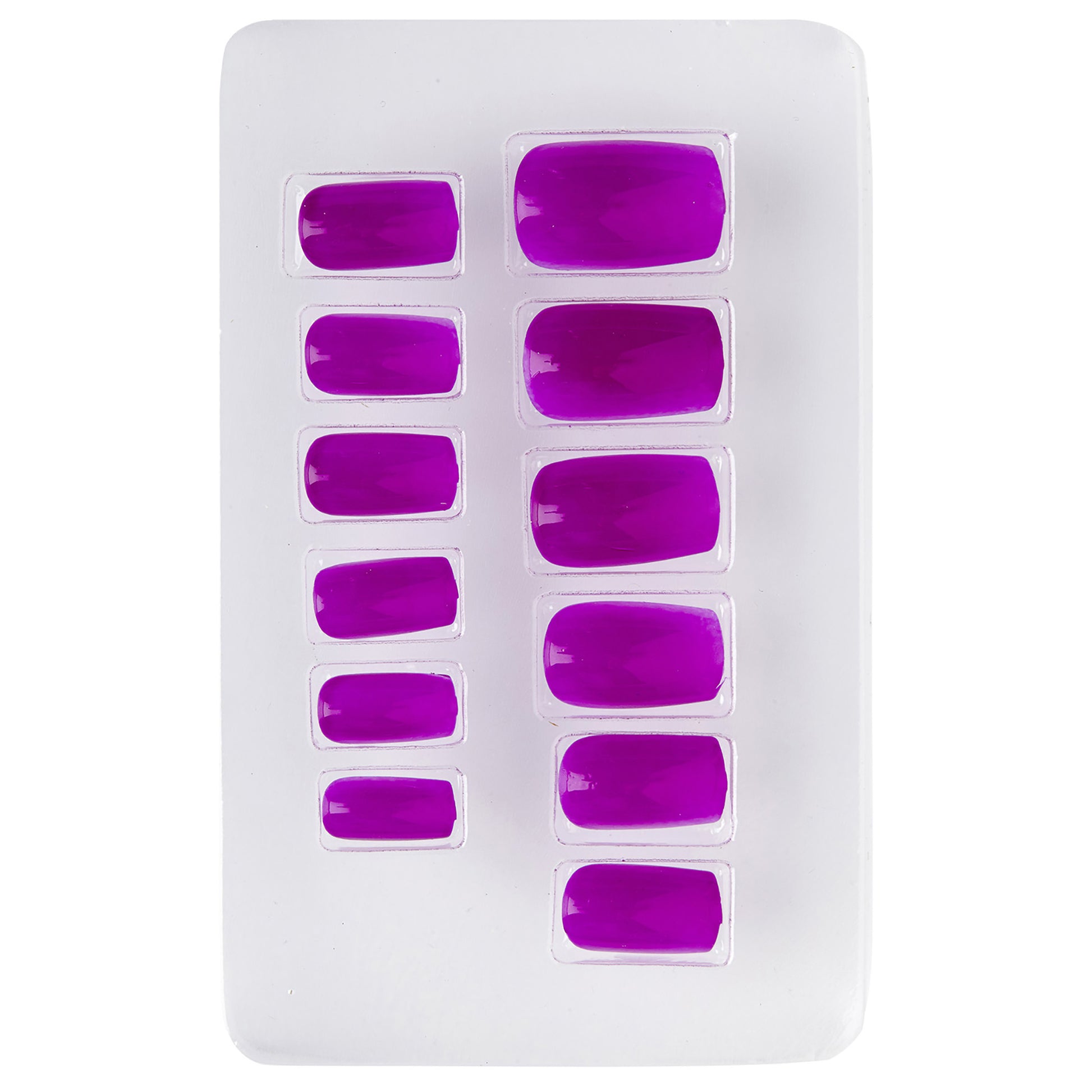 "Set von 12 SELBSTKLEBENDEN NEON AIRBRUSH FINGERNÄGELN - NEON VIOLETT" – Detailansicht