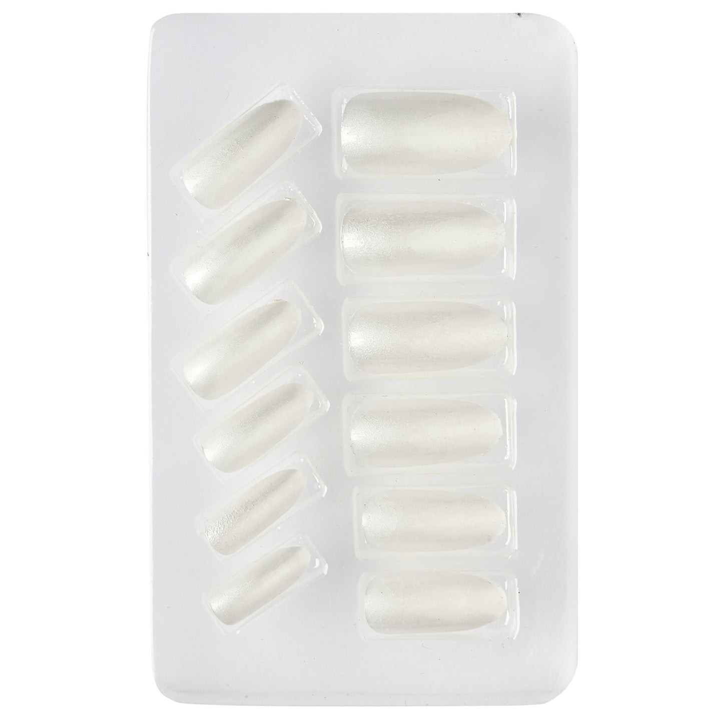 "Set von 12 SELBSTKLEBENDEN PERLMUTTERARTIGEN FINGERNÄGELN - WEISS" – Detailansicht
