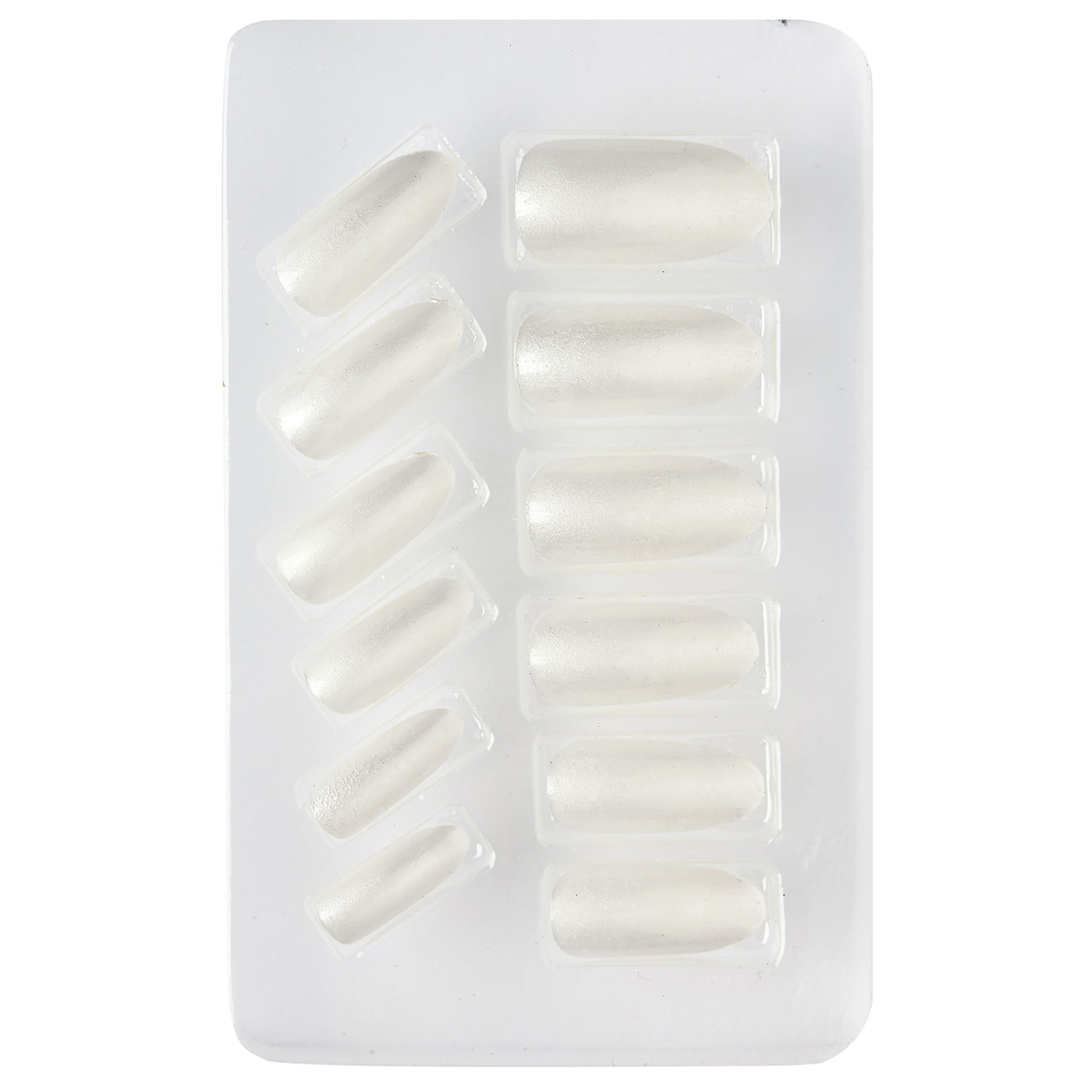"Set von 12 SELBSTKLEBENDEN PERLMUTTERARTIGEN FINGERNÄGELN - WEISS" – Detailansicht