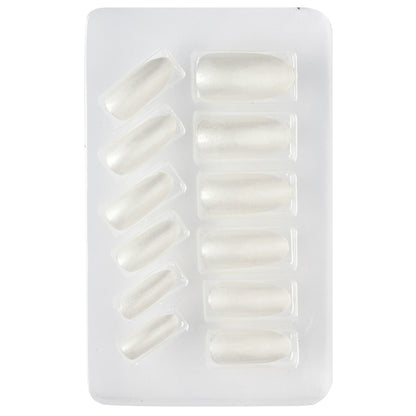 "Set von 12 SELBSTKLEBENDEN PERLMUTTERARTIGEN FINGERNÄGELN - WEISS" – Detailansicht