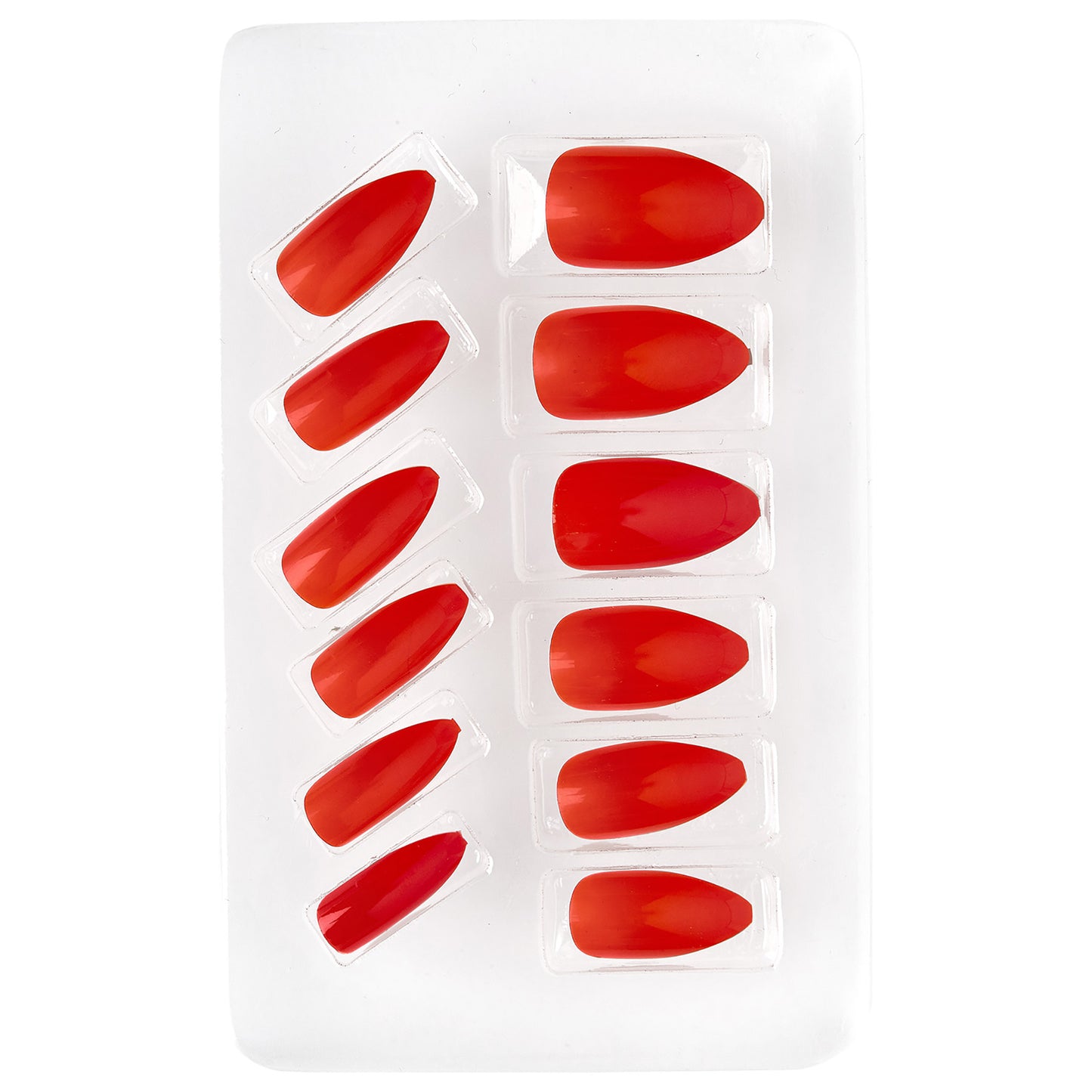 "Set von 12 SELBSTKLEBENDEN STILETTO FINGERNÄGELN - ROT" – Detailansicht