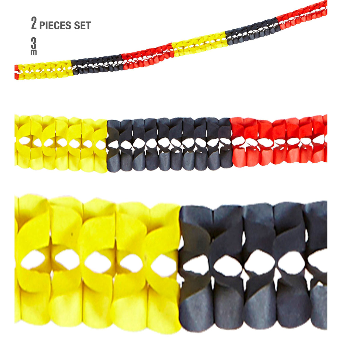 "Set von 2 DEUTSCHLAND BOAGIRLANDEN"3 m - Ø 8 cm – Vorderansicht