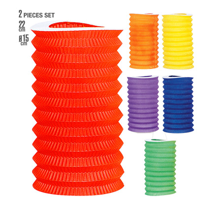 "Set von 2 EINFARBIGEN LATERNEN" Ø 15 cm – Vorderansicht
