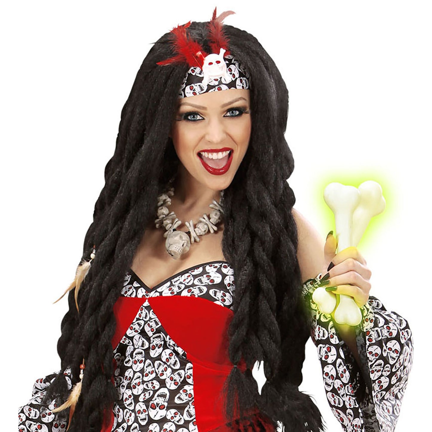 "Set von 2 GLOW IN DARK KNOCHEN" 23 cm – Detailansicht