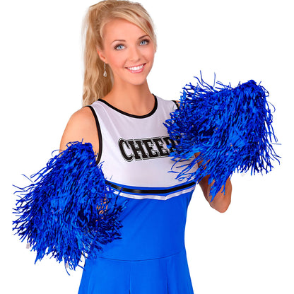 "SET VON 2 METALLIC BLAUEN POMPONS" – Ansicht 3