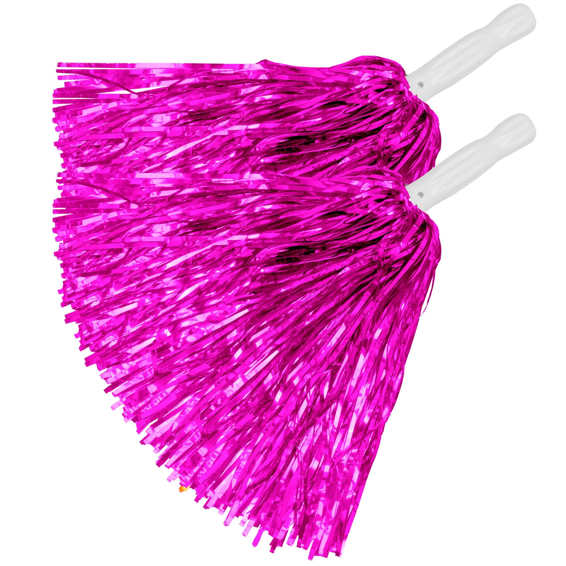 "SET VON 2 METALLIC PINKEN POMPONS" – Vorderansicht
