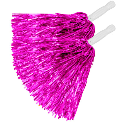 "SET VON 2 METALLIC PINKEN POMPONS" – Vorderansicht