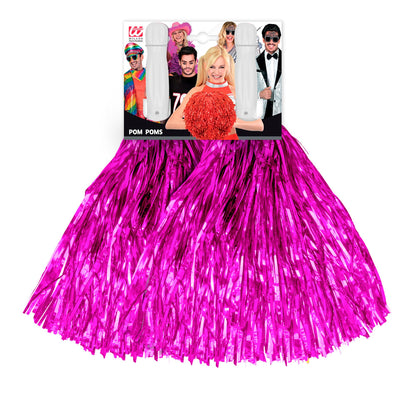 "SET VON 2 METALLIC PINKEN POMPONS" – Detailansicht