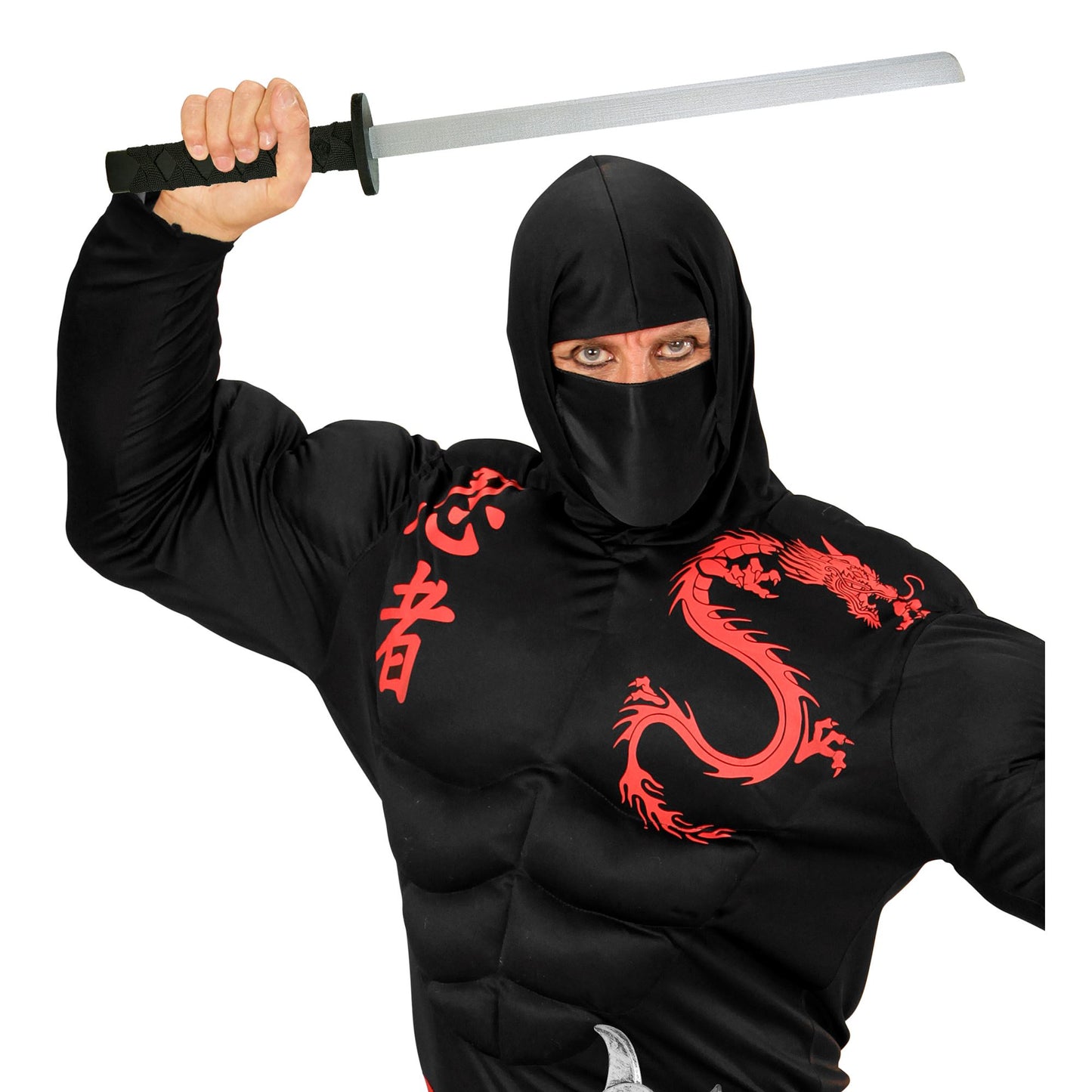 "SET VON 2 NINJA KATANAS IN ROT & SCHWARZ AUS HOLZ" 72 cm – Ansicht 5