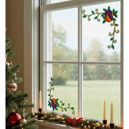 "Set von 2 WEIHNACHTS FENSTERBILDERN FÜR FENSTERECKEN" sort. In 4 Modellen - 12 cm – Detailansicht