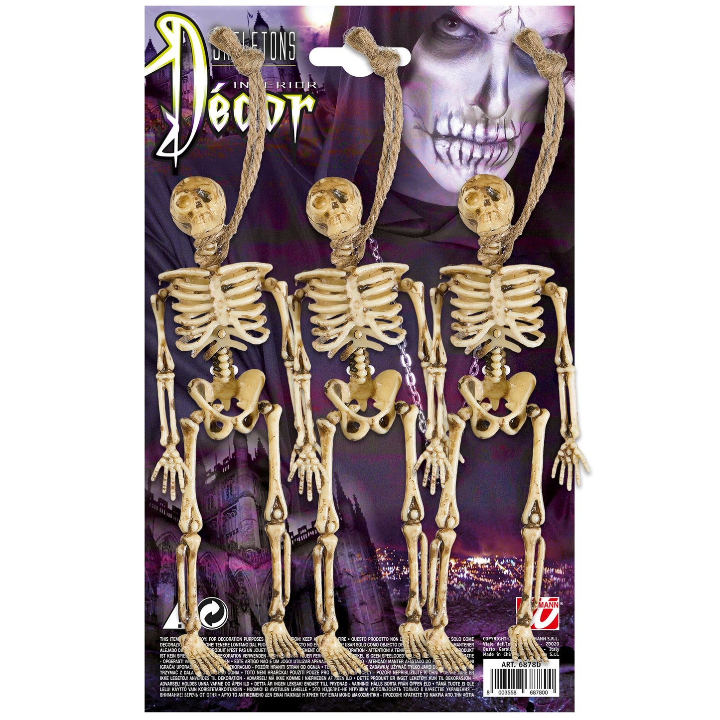 "Set von 3 SKELETTEN" 15 cm – Detailansicht