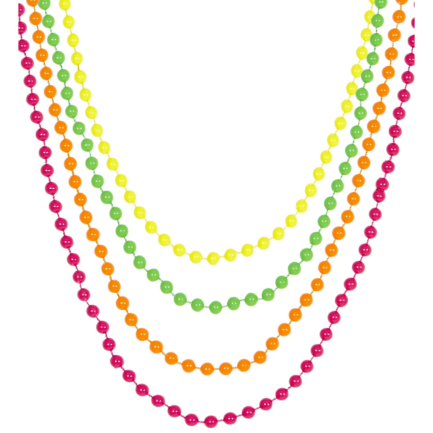"Set von 4 NEONFARBENEN PERLENKETTEN" – Vorderansicht
