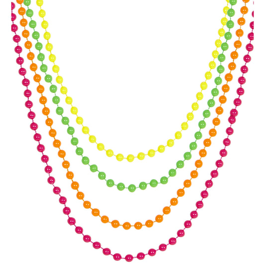 "Set von 4 NEONFARBENEN PERLENKETTEN" – Vorderansicht