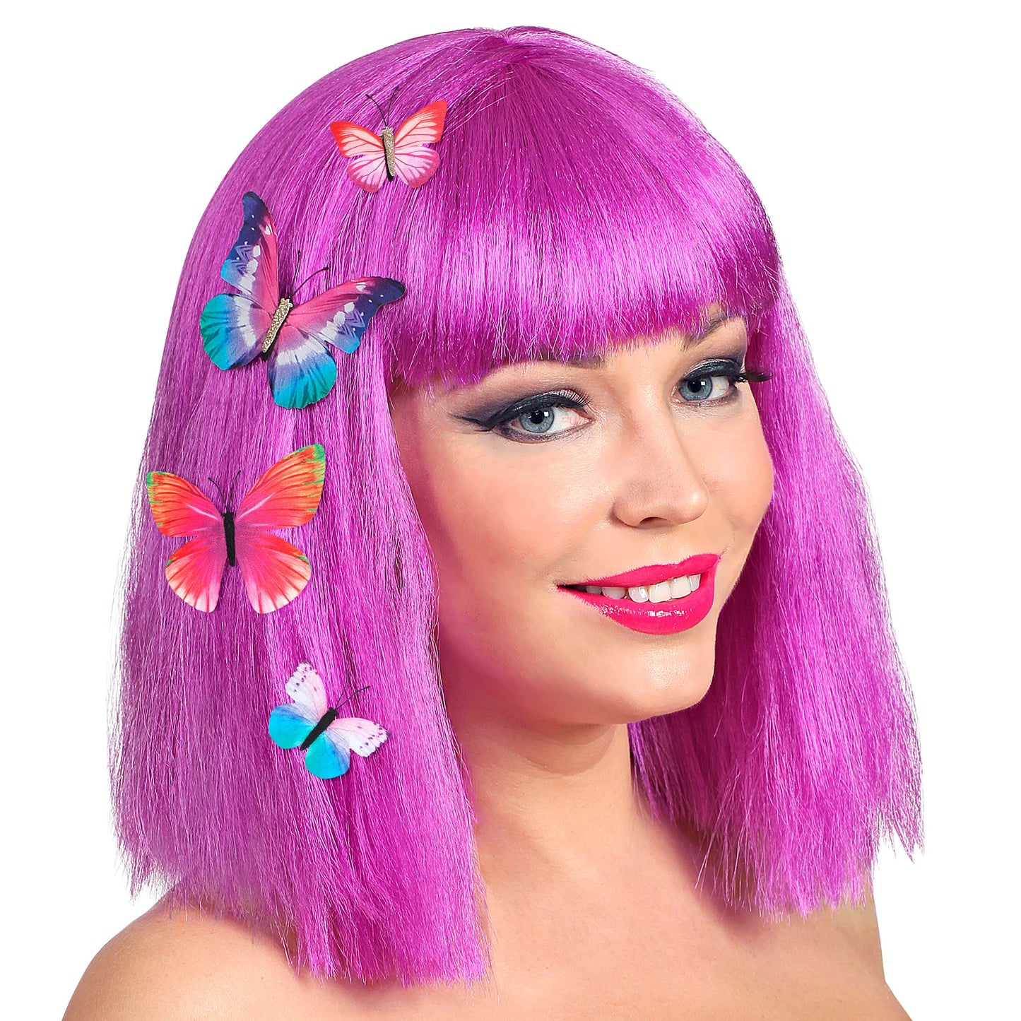 "SET VON 4 SCHMETTERLING HAARKLAMMERN" 4 Farben sortiert – Ansicht 3
