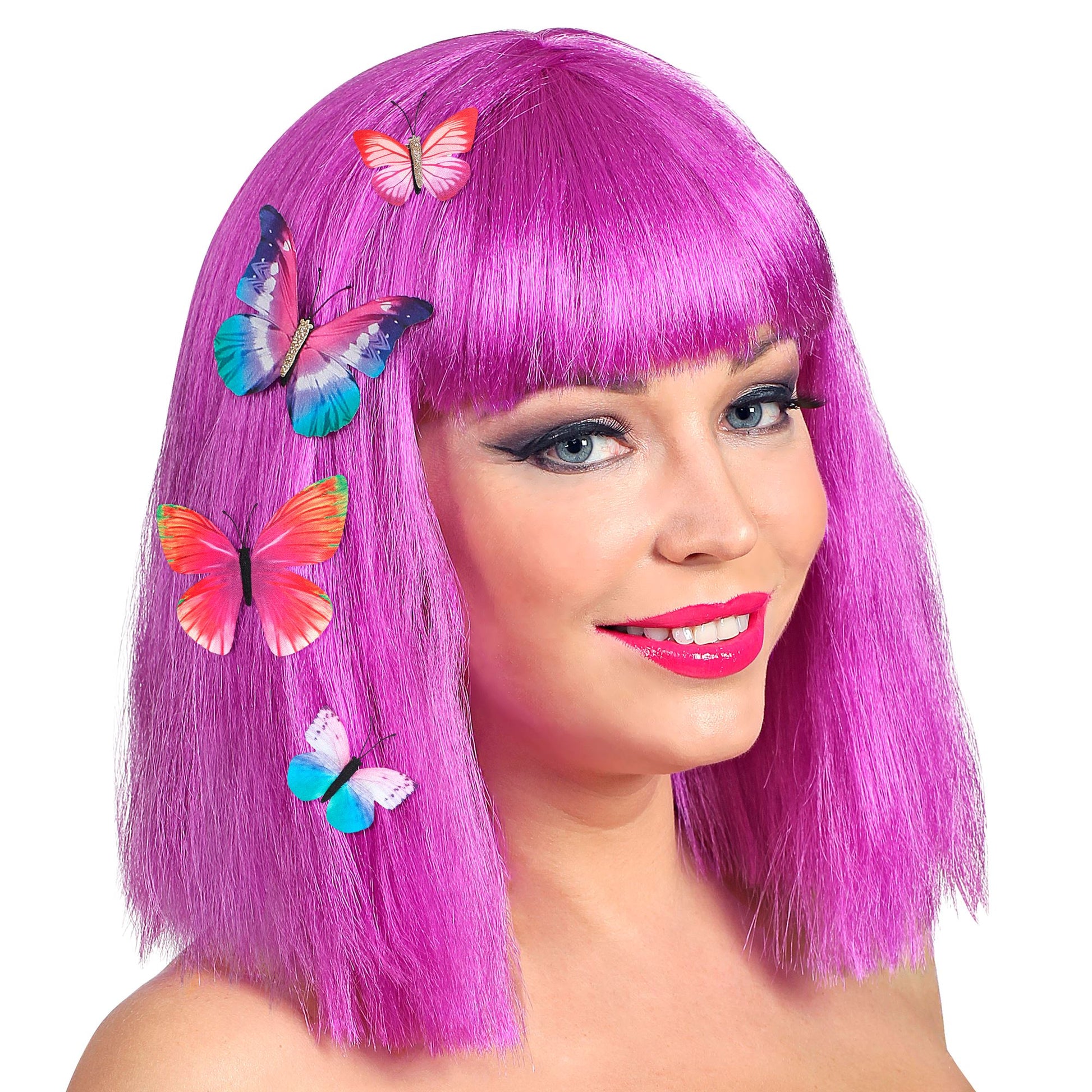 "SET VON 4 SCHMETTERLING HAARKLAMMERN" 4 Farben sortiert – Ansicht 3