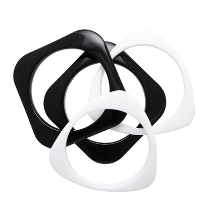 "Set von 4 SCHWARZEN UND WEISSEN DISKO ARMBÄNDERN" – Vorderansicht