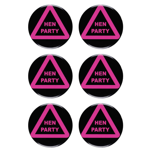 "Set von 6 BROSCHE JUNGESELLEN PARTY" – Vorderansicht