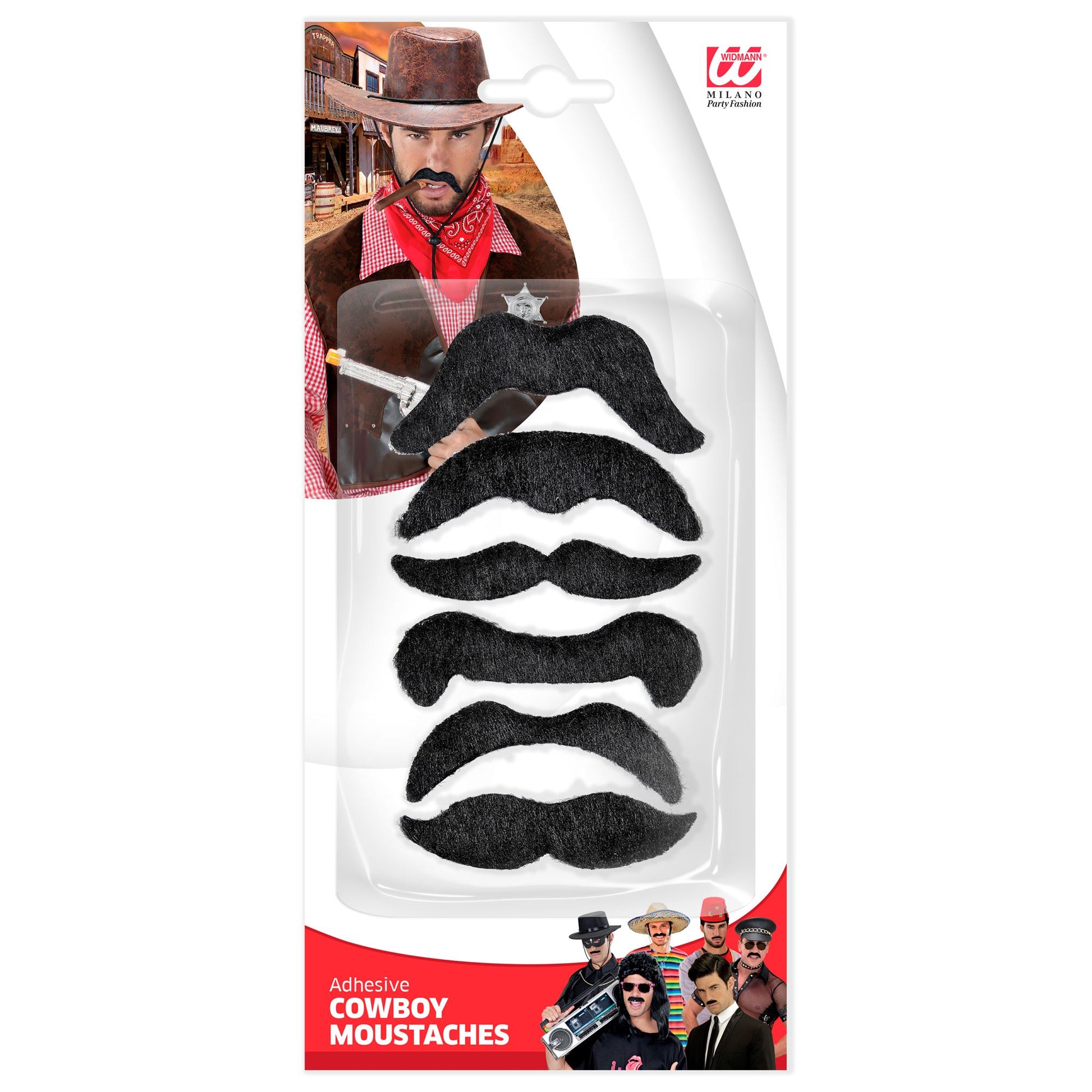 "Set von 6 COWBOYBÄRTE" – Detailansicht