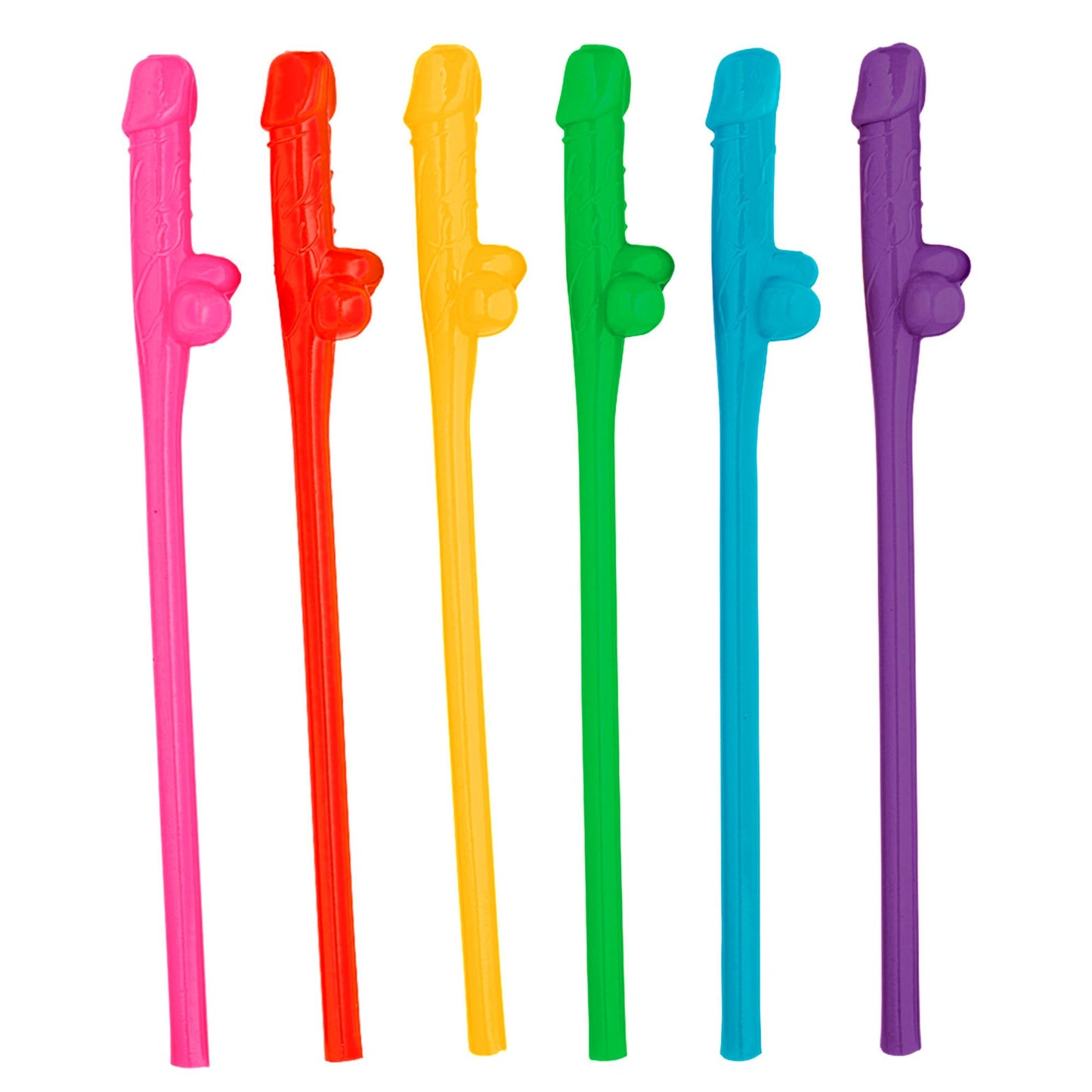 "Set von 6 FARBIGEN WILLY STROHHALMEN" – Vorderansicht