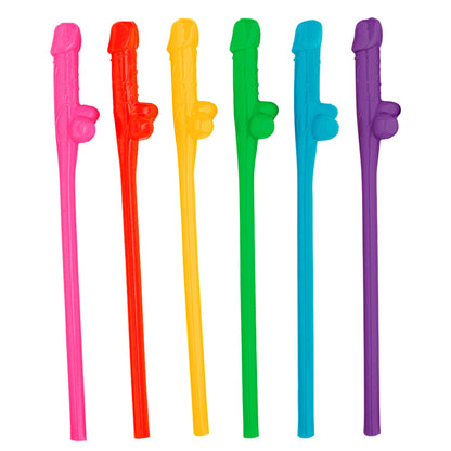 "Set von 6 FARBIGEN WILLY STROHHALMEN" – Vorderansicht