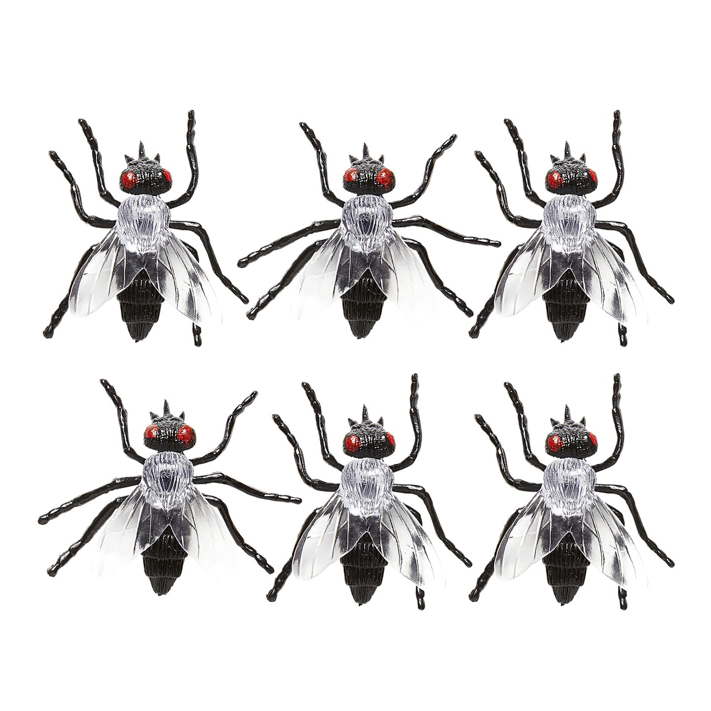 Set von "6 FLIEGEN" 5,5 cm – Vorderansicht