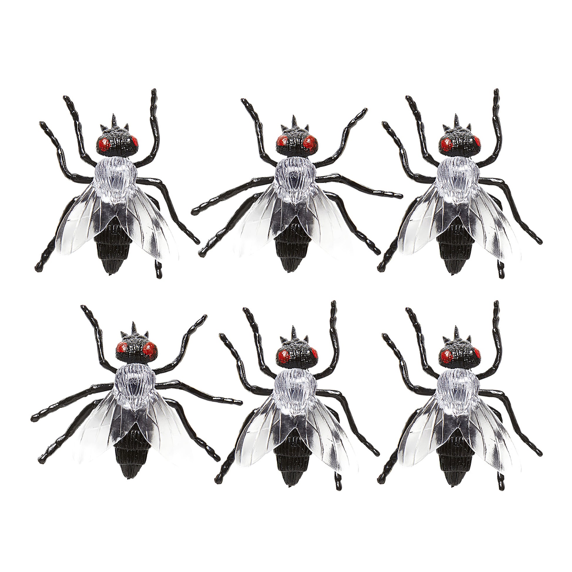 Set von "6 FLIEGEN" 5,5 cm – Vorderansicht