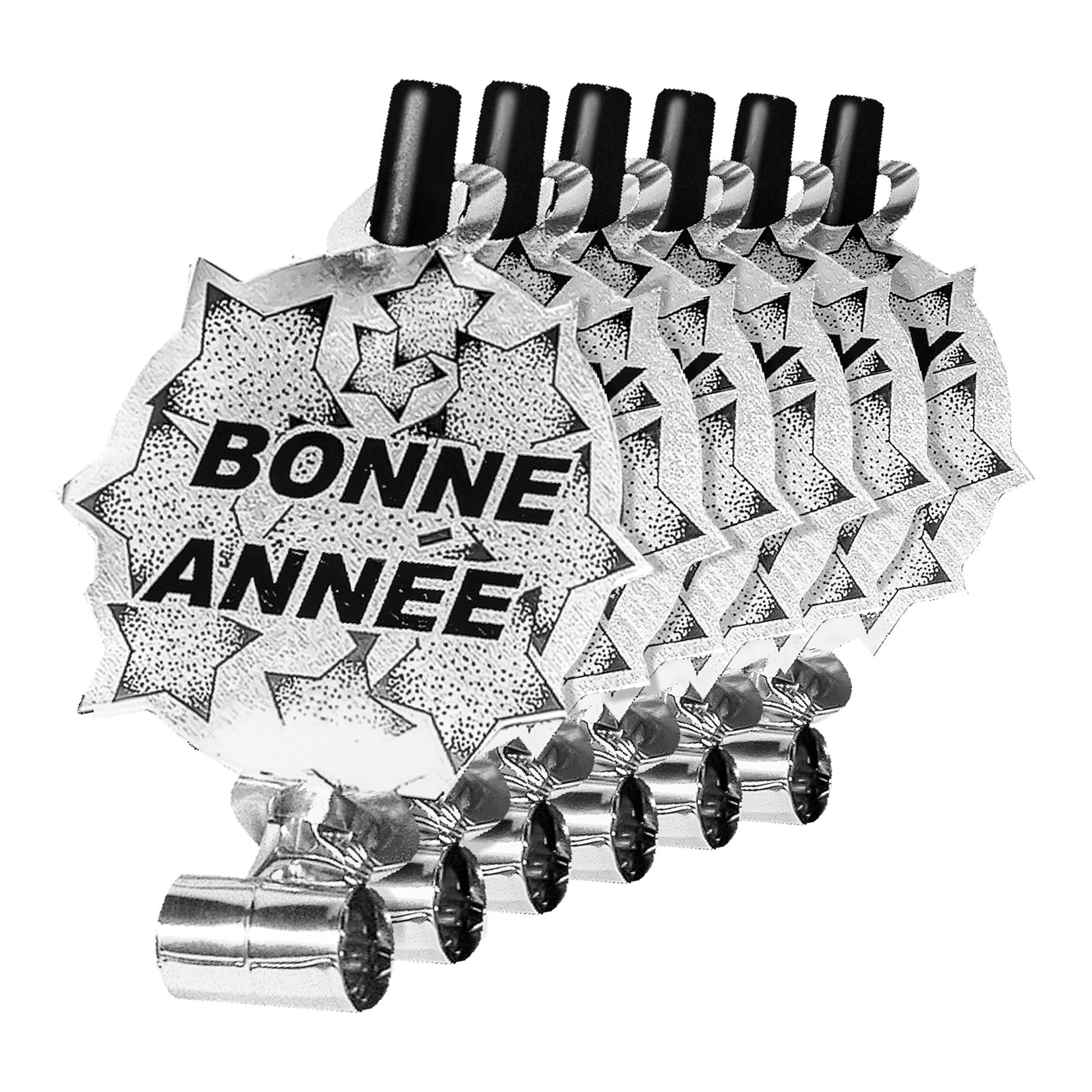 "Set von 6 LUFTRÜSSELN MIT TON BONNE ANNÉE SILBER" – Vorderansicht