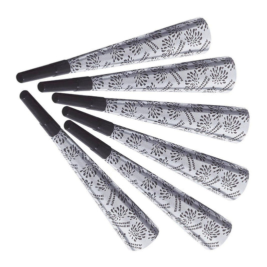 "Set von 6 TROMPETEN BONNE ANNÉE SILBER" 25 cm – Vorderansicht