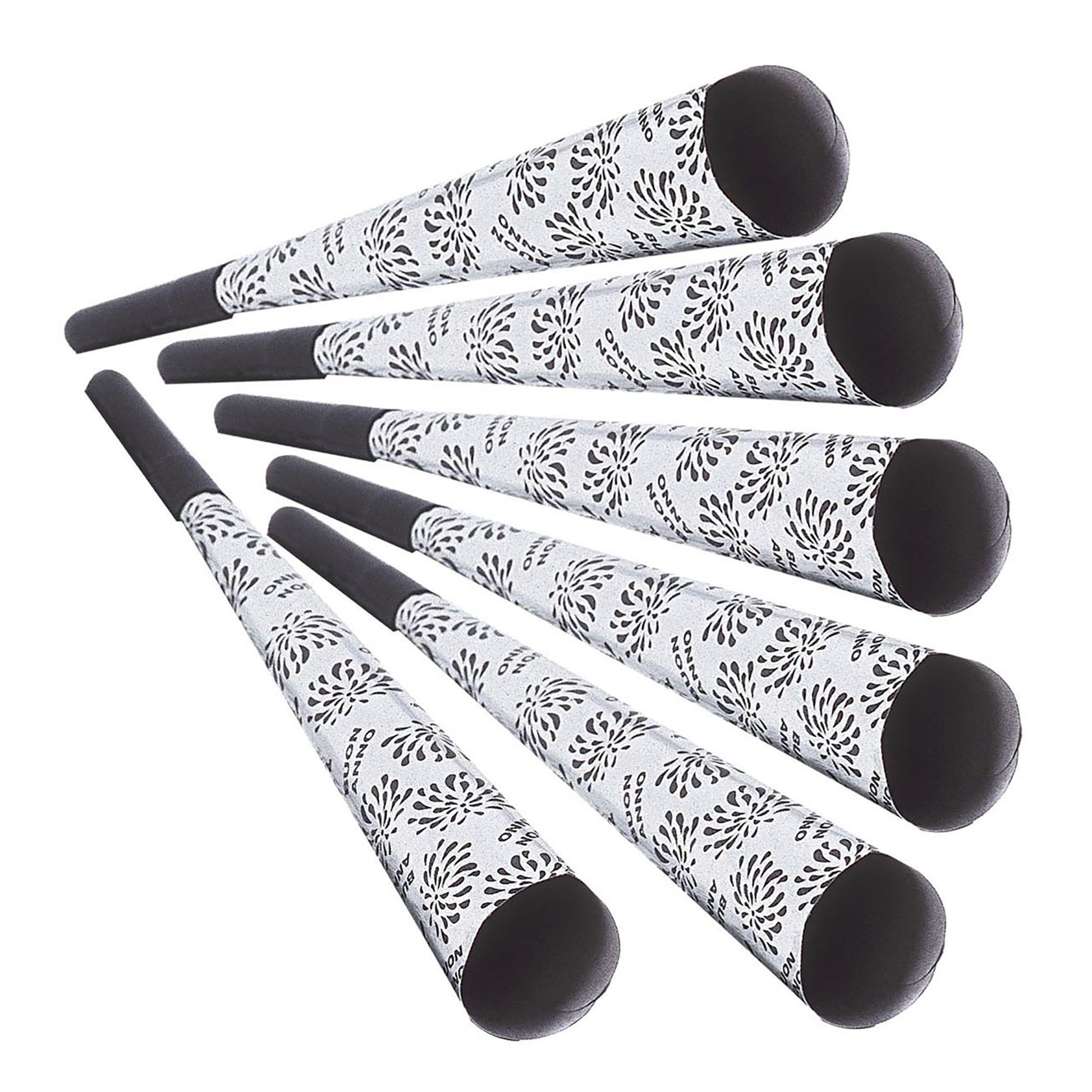"Set von 6 TROMPETEN BUON ANNO SILBER" 25 cm – Vorderansicht