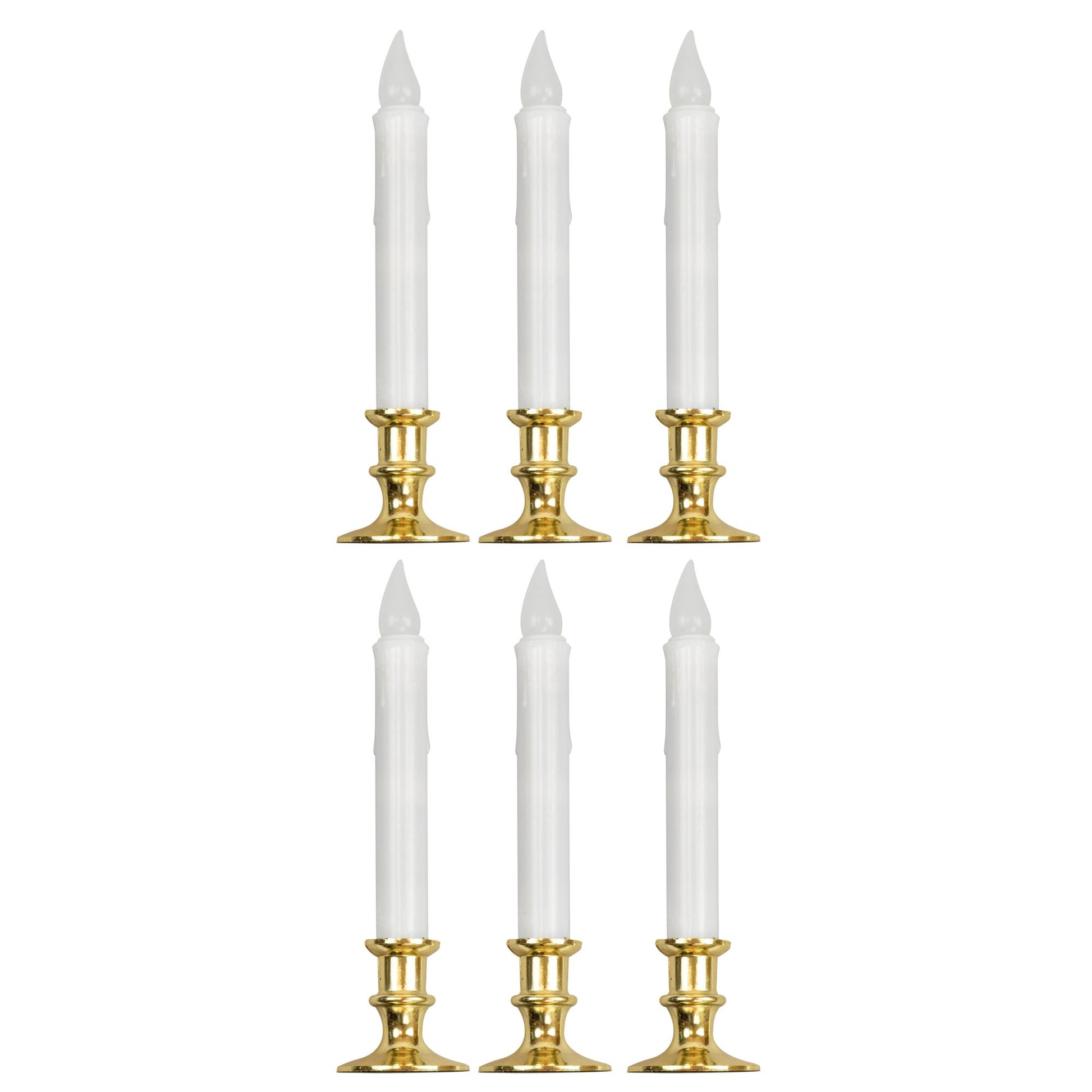 "SET VON 6 WEIßEN FLACKERNDEN LED KERZEN MIT TIMER" 23 cm – Ansicht 3