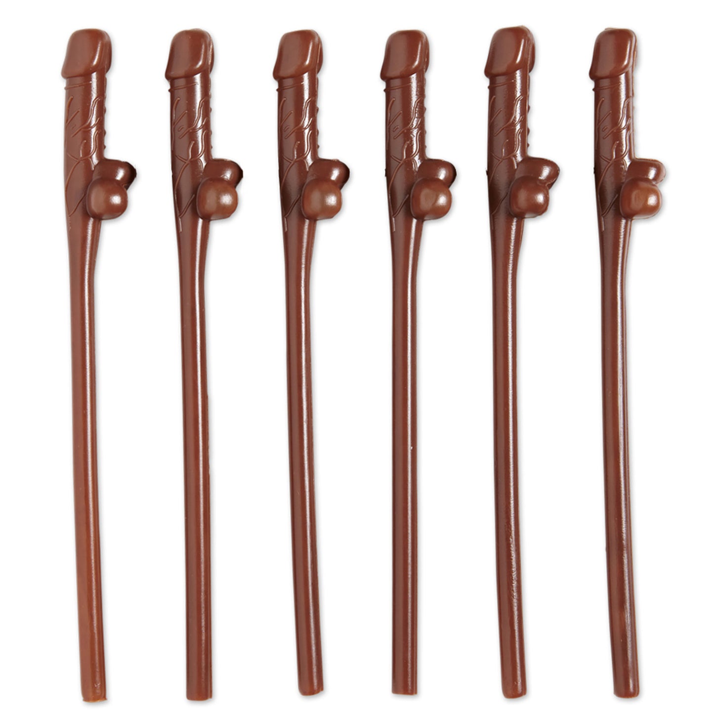 "Set von 6 WILLY AFRO STROHHALMEN" – Vorderansicht