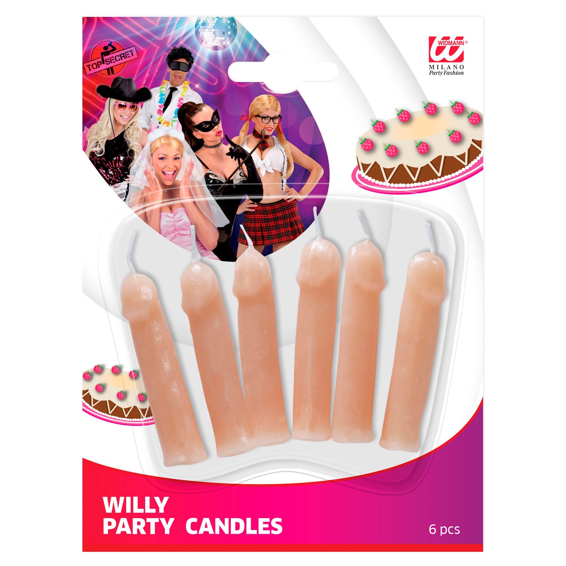 "Set von 6 WILLY PARTY KERZEN" – Detailansicht