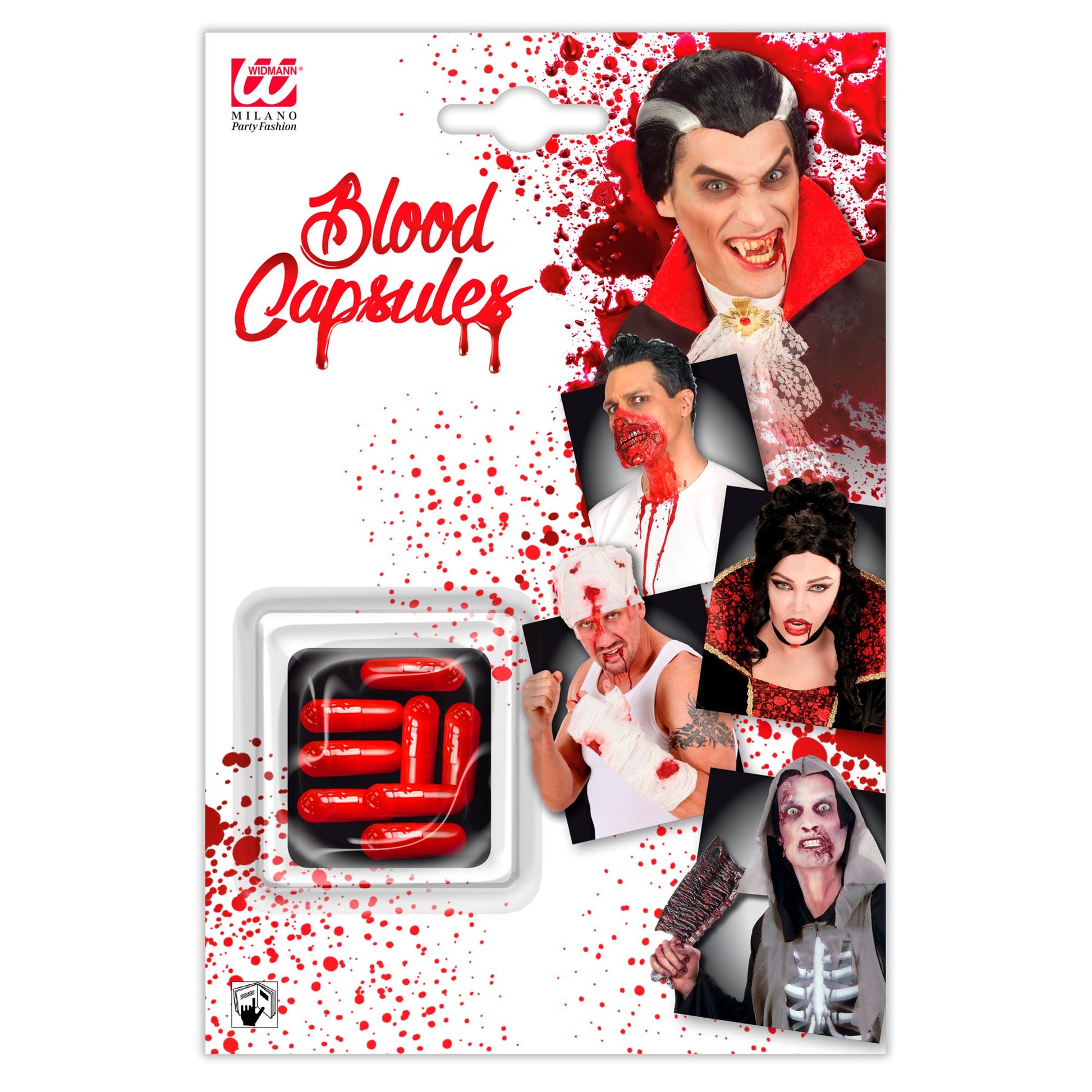 "Set von 8 BLUT-KAPSELN" (Film-Effekt) – Vorderansicht